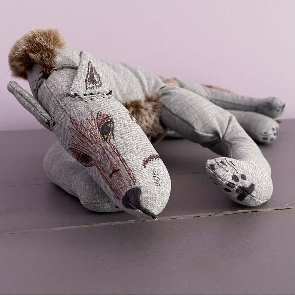 🐺GRAY WOLF🐺 16” PLUSH One-Of-A-Kind HANDMADE Custom COLLECTIBLE